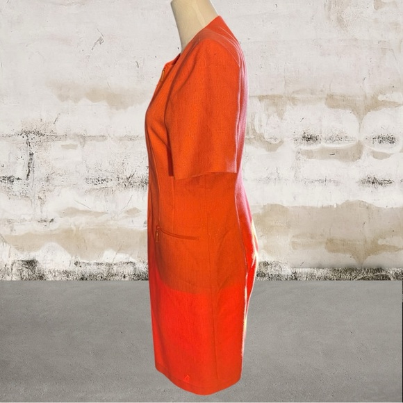 Kasper A.S.L Women's Vintage Orange Sheath Dress Size 10P - Picture 3 of 6
